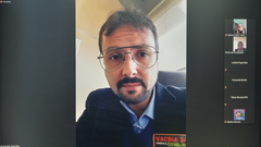 Reunião para tratar sobre entrega de cestas básicas aos trabalhadores da área da cultura e exposição sobre o Atelier Livre Xico Stockinger. Na foto, vereador Jonas Reis.