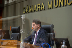 Presidente Márcio Bins Ely (PDT) na sessão desta quarta