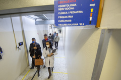 Cláudia, Freitas e Sangalli na visita ao PACS nesta quinta