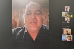 Reunião para tratar sobre a construção das Unidades de Saúde Coinma, Leopoldina e Esmeralda. Na foto, senhor Laone Simonetti, do Conselho local de Saúde da unidade Coinma.