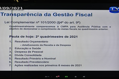 Audiência Pública de Metas Fiscais do 2º Quadrimestre de 2021.