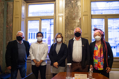 Cece faz visita à Secretaria Municipal de Cultura. Vereadoras Fernanda Barth e Daiana Santos se reúnem com o secretário Gunter Axt.