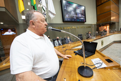 Pedro Ernesto Denardin agradeceu a homenagem em nome dos colegas do Sala de Redação