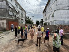 Ramiro reuniu lideranças comunitárias, conselheiros do OP da região Eixo Baltazar e lideranças locais da Vila Unidos e da Cohab Rubem Berta. Foto: Fábio Born 