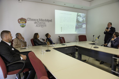 Presidente  da Sicredi União Metropolitana RS, Sr.  Ronaldo Sielichow , apresenta plano de economia local de sua instituição.