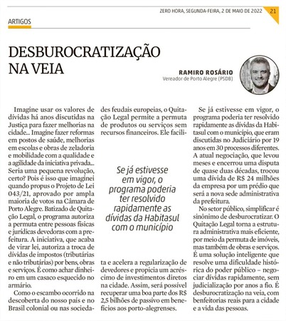 Desburocratização na veia  Câmara Municipal de Porto Alegre