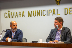 Secretário André Machado e vereador Márcio Bins Ely (PDT)