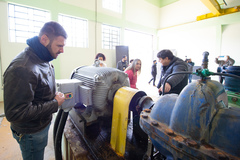 Vereadores integrantes da CUTHAB - Karen Santos, Cíntia Rockenbach e Jessé Sangalli - visitam estações de bombeamento de água tratada e água bruta (DMAE) - Av. Padre Cacique, 2003 - Menino Deus - EBAB Menino Deus