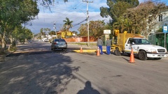 Av. Heitor Vieira, no bairro Belém Novo, recebe lombada para segurança no trânsito (Foto: Thiago Oliveira)