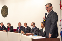 Presidente Idenir Cecchim participa da solenidade de posse do Senhor Edson Brum no cargo de Conselheiro do TCE/RS
