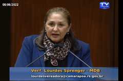 Lourdes Sprenger falou na Tribuna em Tempo de Liderança