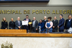 Sessão Solene de outorga de Título de Cidadão de Porto Alegre ao desembargador Francisco Rossal de Araújo.