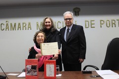 Presidente da Academia de Letras do Brasil - RS, Milton Pantaleão Júnior, presente na solenidade 
