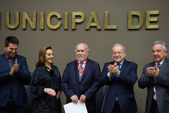 Darós e Cecchim na homenagem desta noite