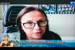 Audiência Pública: Relatório de Gestão de Saúde do 2º quadrimestre de 2022 verª Cláudia Araújo - Presidente da Cosmam
