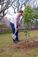 Vereador Hamilton Sossmeier planta sua frutífera no pomar da Câmara Municipal