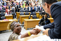 A vereadora Iyá Vera Soares no Plenário Otávio Rocha