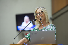 Movimentação de plenário, na tribuna a vereadora Fernanda Barth
