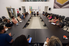 Reunião da Assessoria de Comunicação Social com os assessores de imprensa dos vereadores da casa.
