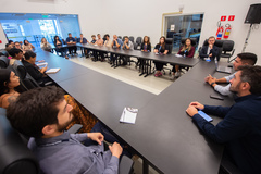 Reunião da Assessoria de Comunicação Social com os assessores de imprensa dos vereadores da casa.