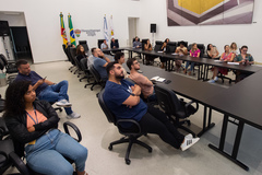 Reunião da Assessoria de Comunicação Social com os assessores de imprensa dos vereadores da casa.