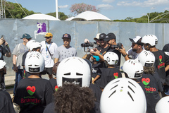 Porto Alegre sedia etapa do STU National - circuito brasileiro de skate – no complexo esportivo da Orla do Guaíba. Na foto, vereador Giovane Byl e projeto Seja Livre