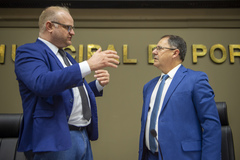 Movimentação de plenário, na foto vereador Tiago Albrecht