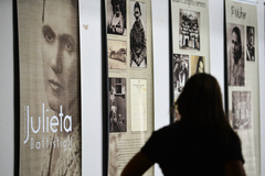 Painéis retratam o centenário de Julieta Battistioli