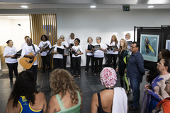 Encerramento da exposição das Divas da Alegria, no saguão da Câmara Municipal.
