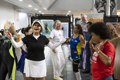 Encerramento da exposição das Divas da Alegria, no saguão da Câmara Municipal.