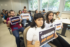 Estudantes participaram da reunião de hoje na Cece 