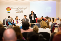 Construção das UBS Leopoldina e Coinma pela Prefeitura Municipal de Porto Alegre, com a presença de representações da comunidade, do poder público e do Grupo Hospitalar Conceição