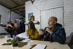 Comissão CUTHAB faz reunião com moradores para tratar sobre regularização fundiária da comunidade Ventos do Norte. Na foto,  secretário de Habitação e Regularização Fundiária, André Machado