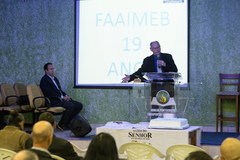 Presidente em exercício Moisés Maluco do Bem é homenageado pela FAAIMEB (Federação de Apoio às Associações, Igrejas e Ministros Evangélicos do Brasil), com o pastor Pastor Amâncio Ferreira, na Igreja Pentecostal Despertai Cristo Vem