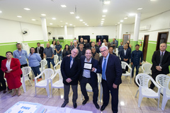 Presidente em exercício Moisés Maluco do Bem é homenageado pela FAAIMEB (Federação de Apoio às Associações, Igrejas e Ministros Evangélicos do Brasil), com o pastor Pastor Amâncio Ferreira, na Igreja Pentecostal Despertai Cristo Vem