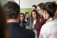 Vereadores da COSMAM fazem visita ao Pronto Atendimento Cruzeiro do Sul (PACS) para averiguar serviços de odontologia do local, em pauta proposta pela vereadora Karen Santos. Presentes o vereador José Freitas (presidente) e a vereadora Lourdes Sprenger.