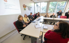 Vereadores assistem à apresentação de Denise Garcia (D), da Vigilância Sanitária