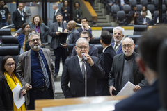 Vereadores em atuação na sessão plenária de hoje