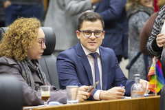 Vereadora Biga Pereira e vereador Giovani Culau, ambos do PCdoB