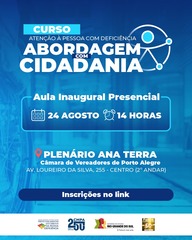 Primeira aula do curso será dia 24