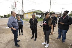 Visita à Cooperativa Habitacional da Figueira - Rua 7005, 50 - Restinga - alagamentos na região.