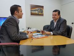 Visita do vereador Professor Wambert a Marcelo Soletti, presidente da EPTC.