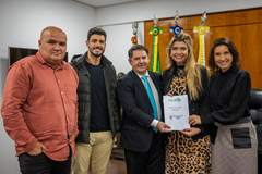 Sossmeier, Aline e Nádia no encontro na Câmara 
