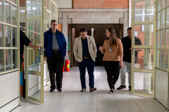 O presidente foi recebido pelo diretor-geral da Rede Calábria, padre Gustavo Bonassi, e a colaboradora Isabel Lobatto