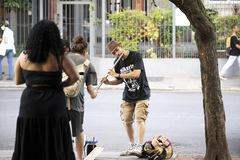 Músico, músico de rua, música, flauta, flautista