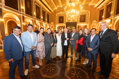 Presidente Hamilton Sossmeier e vereadores comparecem a jantar de fim de ano da AIAMU.
