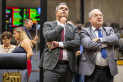 Vereadores Pablo Melo e Idenir Cecchim, do MDB