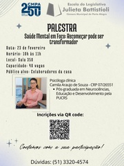 Palestra será realizada no dia 23 de fevereiro