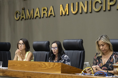 Comandante Nádia (PL), Cláudia Araújo (PSD) e Fernanda Barth (PL) são autoras da moção