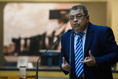 Alan Silva falou pela Associação Quilombo Sociocultural Afro-brasileiro na Tribuna Popular 